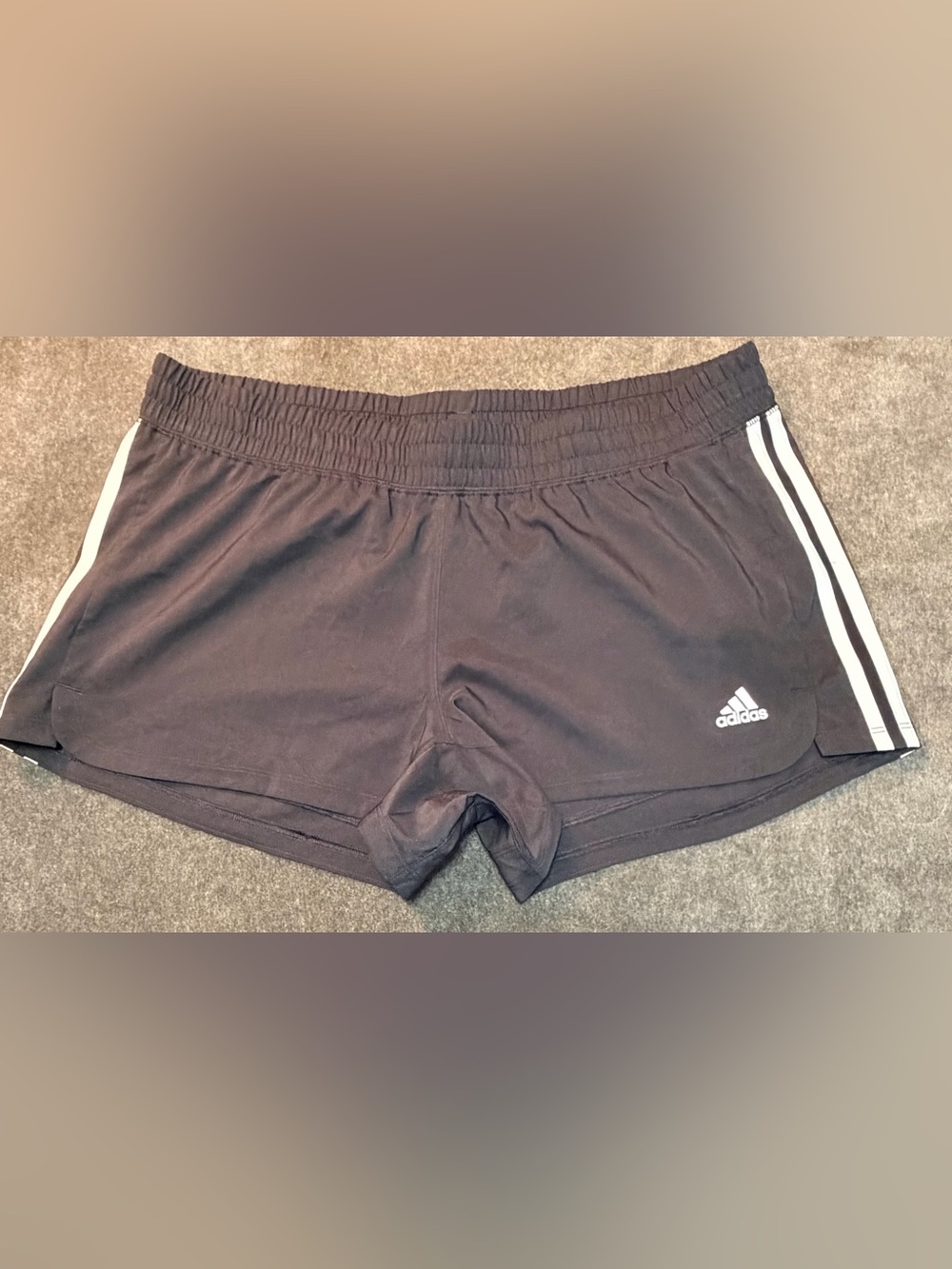 adidas Black Athletic Shorts with White Stripes